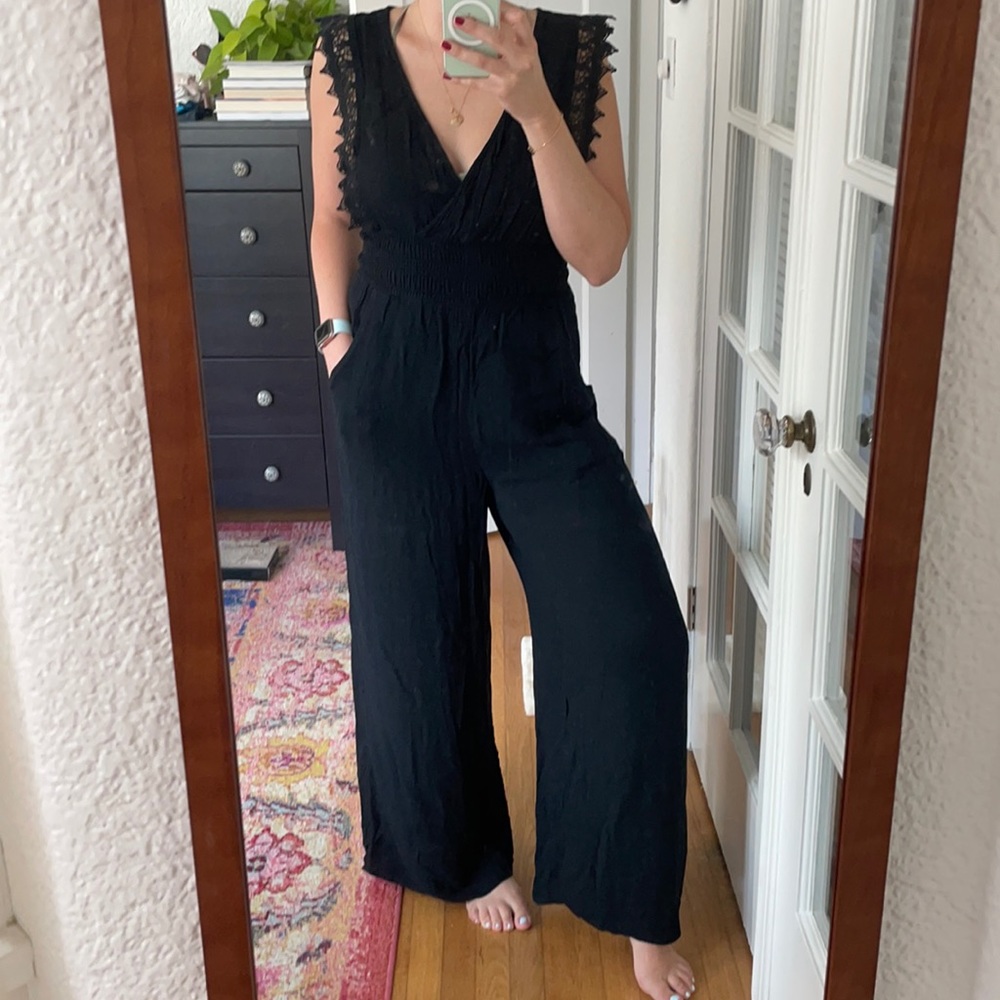 Black Jumper with lace detail